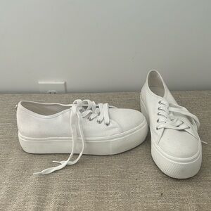 1” platform canvas sneakers